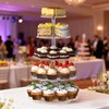 LoengMax 5-Tier Rotating Cupcake Stand, Clear Acrylic 360° Spinning Dessert