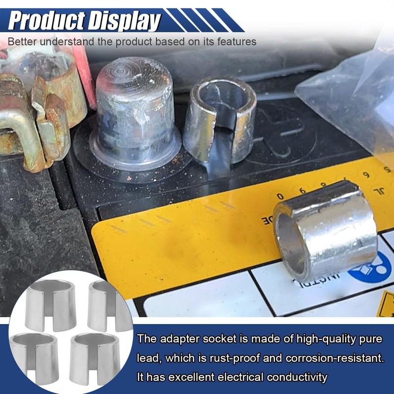 GAOLAOSY 2 Pair Car Battery Post Shims, Pure Lead Auto