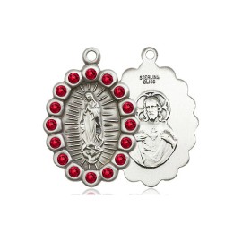 Bliss Sterling Silver Our Lady of Guadalupe Medal Pendant Necklace 18" Chain GiftBox