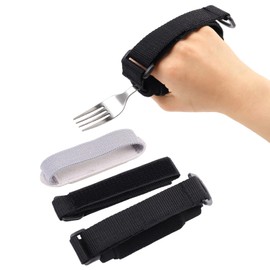 Universal Adaptive Utensil Strap Holder, Adjustable Wrist Cuff for Weak Grip & Limited Mobility, Eating Assistance Cuff for Daily Living (3 Pack)
