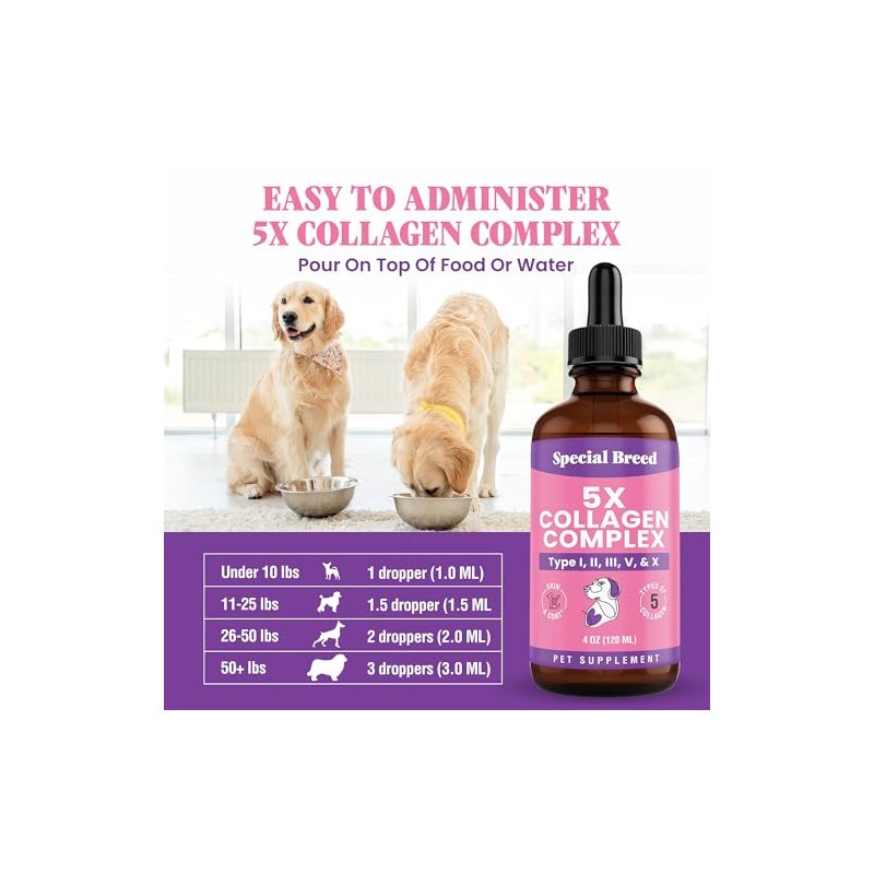 Premium Collagen for Dogs - Liquid Support for Joints, Skin,