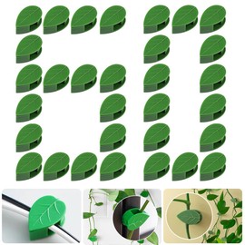 QRWT 60 Pieces Plant Climbing Wall Fixture Clips Self-Adhesive Plant Fixer Invisible Leaf Shaped Wall Vines Fixing Clips Hook Plant Vine Traction for Home Decoration Cable Wire Fixing