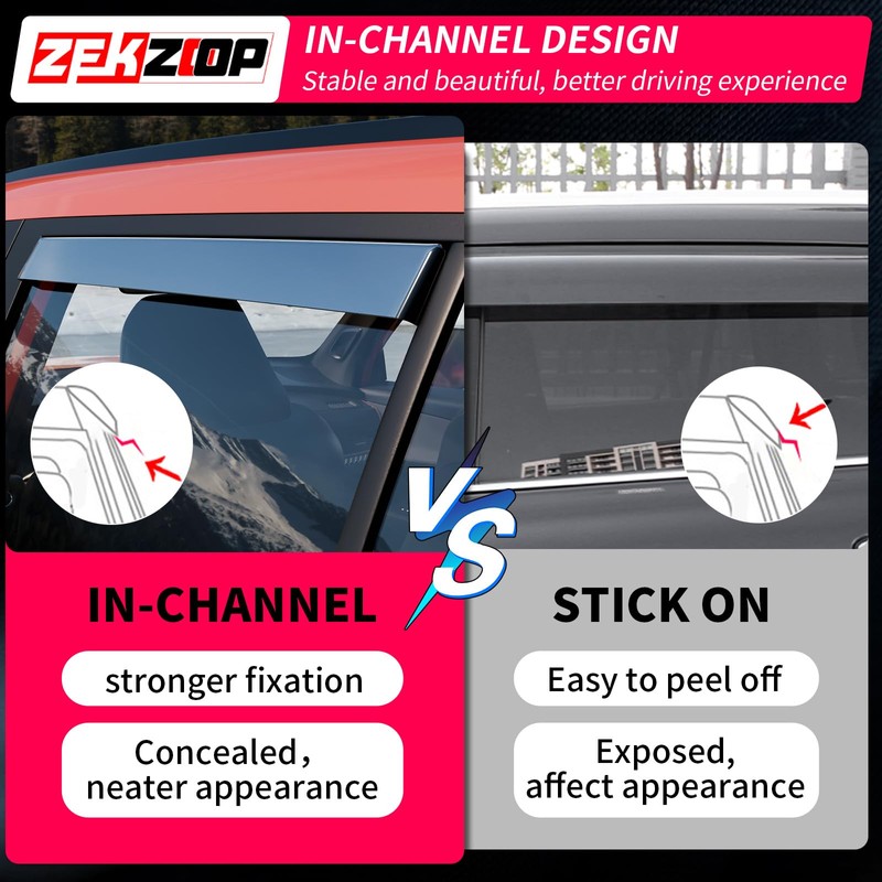 Zekzoop Visor Rain Guards Compatible with 2024 2025 2026 Toyota