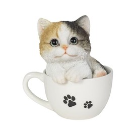 Uvia H15328-T-A21 Triltos Cat in Footprint Cup, 5.1 x 5.0 x 5.7 inches (13 x 12.8 x 14.6 cm), Doll, Figure, Figure, Animal, Garden, Decoration, Cat