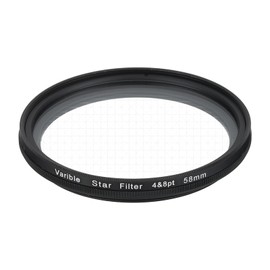 sourcing map 58mm Variable Star Filter, Starburst Lens Filter 4-8 Points Sparkle Effect Camera Lens Filters for Night Scenery Glassworks,1Pcs