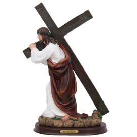 Cannan El Via Crucis 12" Jesus Cargando La Cruz Resin Religious Figure Jesus Carrying The Cross