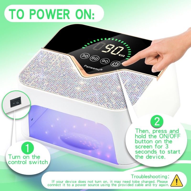 Rechargeable UV LED Nail Lamp, Cordless Nail Dryer for Gel