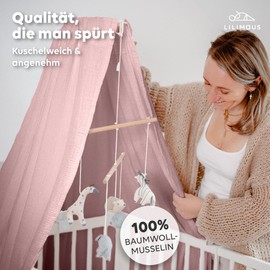 lilimaus Bed Canopy Baby Bed [in 12 Colours] Canopy Baby Bed Made of 100% Cotton Muslin - Bed Canopy Girls and Boys - Canopy Bed Curtains as Children's Room & Baby Room Decoration - Baby Bed Curtain