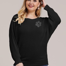 YOQUCOL Vintage Sunflower Shape Black Crystal Big Large Heavy Brooch Pin Rhinestone Scarf Decoration Corsage Cloth Pin for Women