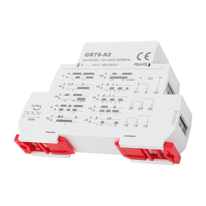 Multifunctional Time Relay LED Indicator Rail Mounting Flame Retardant Delay