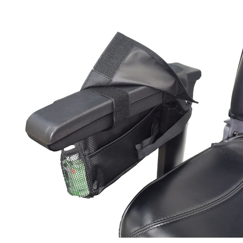 AlveyTech Water-Resistant Saddle Bag (Large, Black) - For Mobility Scooters,