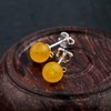 Orange Jade Earrings for Women Natural Stone Beaded Earrings Ball