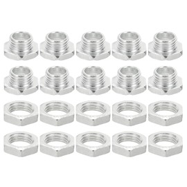 PATIKIL M10x8mm Hex Bolts and Nuts Kit, 10 Set Fine Thread Hollow Screws Assortment Hexagon Head Screw Through Hole Bolt Chandelier Fasteners