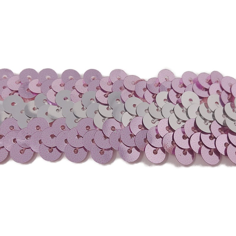 キラリ手芸部 No.1700スパンコールブレード収縮性タイプ_ピンク色_幅3.0cm×長さ2ｍ巻き シークイン sequin