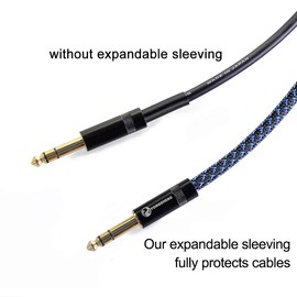 100ft - 3/8 inch PET Expandable Braided Sleeving – BlackBlue – Alex Tech Braided Cable Sleeve