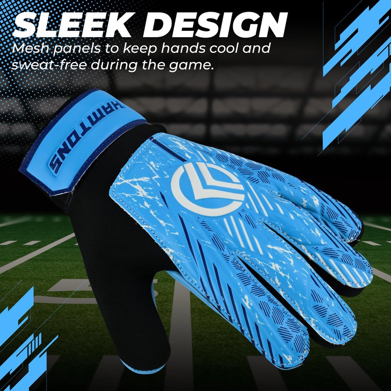 Hamtons Professional Goalkeeper Gloves - Durable Grip, Anti-Slip Design with