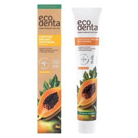 Ecodenta Cosmos Organic Teeth Whitening Toothpaste, Certified Organic with Completely Natural Papaya Extract, Aloe Vera Juice, Xylitol Essential Peppermint Oil, 75 ml