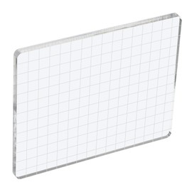 PATIKIL 6" x 5" Acrylic Stamp Block, Clear Stamping Block with Grid Lines Decorative Mounting Blocks Square for Scrapbooking DIY Crafts Card Making