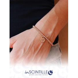 inSCINTILLE Women's Stainless Steel Heart Bracelet with Adjustable Length and Gift Box, Stainless steel enamel, Enamel