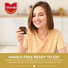 Chobella Dubai Chocolate Bar Pistachio, 4 Pieces Boxed Premium Dubai Chocolate with Shredded Phyllo Dough, Viral Knafeh Candy Bar with Pistachio Cream and Kataifi Filling 4 x 20g (Total 80g / 2.82 oz)