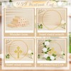 Wesiti 48 Pcs Baptism Centerpiece Decoration for Table 12 Wood