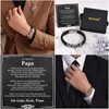 BOCHOI Papa Lederarmband mit Gravur Papa personalisiertes Armband Herrenarmband, Vater