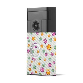 MightySkins Carbon Fiber Skin for Ring Video Doorbell - Owls | Protective, Durable Textured Carbon Fiber Finish | Easy to Apply, Remove, and Change Styles | Made in The USA