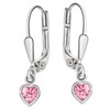 CLEVER SCHMUCK Silver Girls' Heart Earrings 22 mm Small Mini