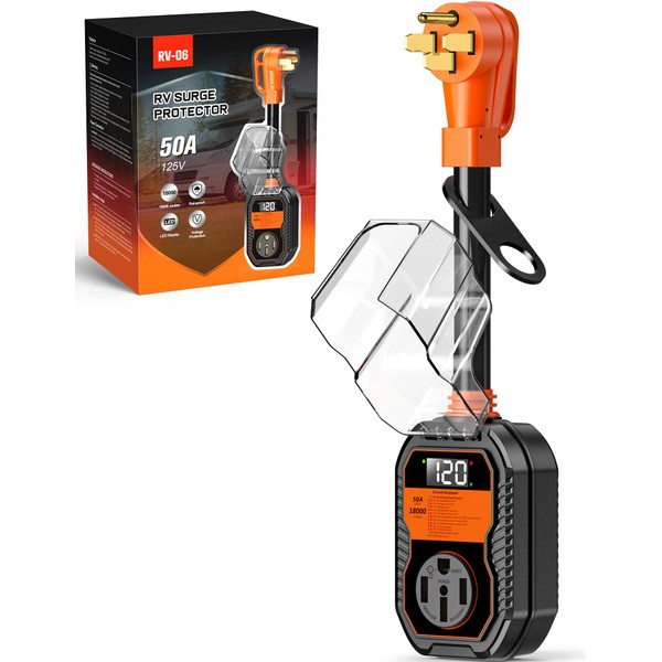 TOWTAMER 18,000J RV Surge Protector 50 Amp with LED Display,