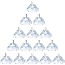 XBFOCNH Suction Cup with Thread and Knurled Nut, Pack of 15 PVC Suction Cups, Transparent Suction Cups No Drilling, Suction Cup Hooks, Extra Strong for Windows, Car, Decoration, Hanging, 8 x 25 mm