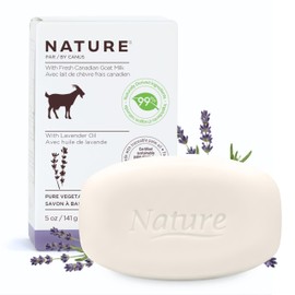 Nature by Canus Goat Milk Bar Soap Lavender 5 oz, with Fresh Goat Milk, Vitamin A and B3, gentle daily cleansing for hands face body