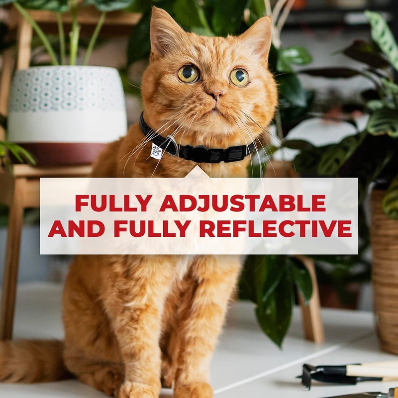Responsible Owner Quick Release Cat Collars, Fully Reflective Cat Collars,