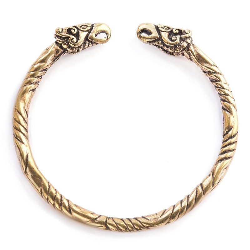 Windalf Large Men's Bronze Bangle Hugin & Munin Diameter 6.7