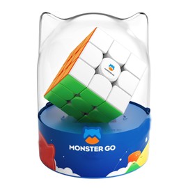Monster Go Magnetic 3x3 Speed Cube, Magic Cube Learning Series Puzzle Toy for Kids Beginners(Premium Packag)
