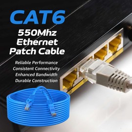 Cables Direct Online Cat6 200FT Network Ethernet Patch Cable, 550Mhz Internet Wire, Compatible with PC, Laptop, Modem, Router, TVs, Printer Cord, Consoles for Home and Office, Blue