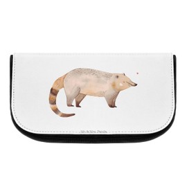 Mr. & Mrs. Panda Nasal Bear Cosmetic Bag, White, Hand Drawn
