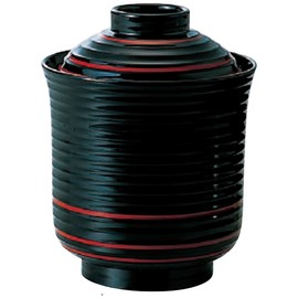 Bowl: Fukui Craft Chopstick Washing Bowl, Lacquerware, Black Vermilion Cord, Small, φ3.0 x H3.8 inches (7.7 x 9.7 cm), 8.7 fl oz (220 cc) 3-185-4