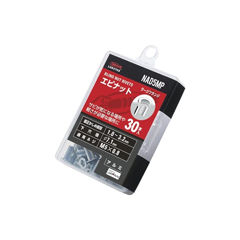 LOBTEX Blind Nut "Nut" (Flat Head, Steel) Eco Pack Plate