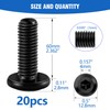 M6x60mm 20Pcs Flat Head Hex Socket Cap Screws Bolts,Furniture Screws,Carbon