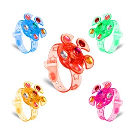 G4GADGET Fun Party Wristbands in a 5-Pack Party Bag Favours for Children may play safely with these soft and elastic wristbands, no corners or edges. (Pink, red, blue, yellow, green)