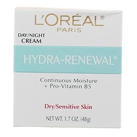 L'Oreal Dermo-Expertise Hydra-Renewal Continuous Moisture Cream Dry/Sensitive Skin 1.70 oz (Pack of 8)