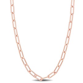 Abbie+Cleo Italian 925 Sterling Silver Paperclip Chain Necklace - for Men & Women - Available in Silver, Yellow or Rose Plated Sterling Silver - in 3.5mm or 5mm Widths - Versatile Lengths: 16in, 18in,