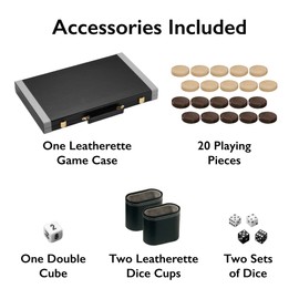 Mainstreet Classics by GLD Products Pennsylvania Ave Backgammon Board Game Set , Black/White/Wood/Gry, 16 - 20 inches