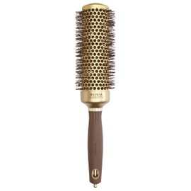 Olivia Garden Expert Blowout Speed – Gold & Brown - 45 - Ceramic Coated Round Brush with Extra Long Barrel for 25% Faster Blowouts