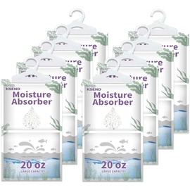 Ksend Moisture Absorbers, 8 Pack, 20.0 Oz Fragrance-Free Dehumidifier Bags, Portable Humidity Bags, Moisture Hanging Bag, Dehumidifier Packs for Closet, Bathroom, Kitchen, 14.5'' x 9.0''
