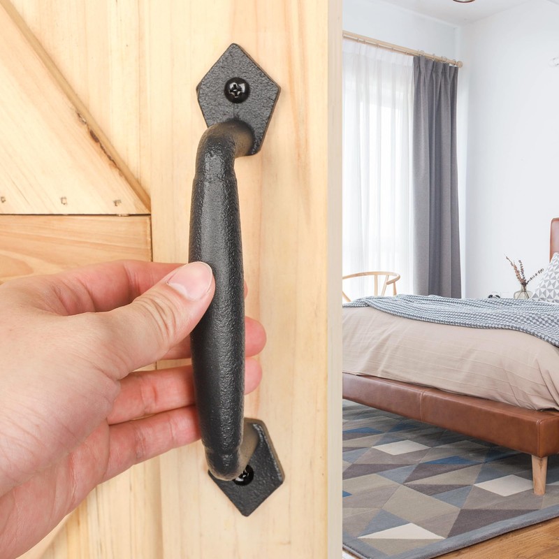 Eumtenr Rustic Barn Door Handle, 8" Heavy Duty Large Design