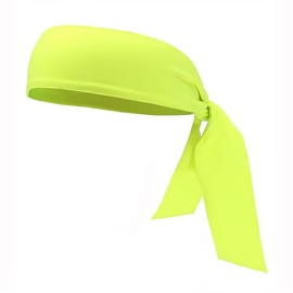 Tie Headband, Sports Head Ties for Men, Women, Ninja, Karate, Tennis, Pirate Head Band & Bandana, Athletic Sweatband/Hair Band for Basketball, Running, Workout (Fluorescent Yellow)