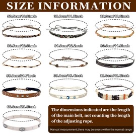 nemokamai 10 Pcs Cowboy Hat Bands for Men Women, Cowgirl Hat Band for Western Hats Straw Hats Fedora Hats, Rural Hatbands Multi