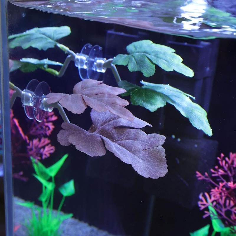 LNYMZD Green Betta Fish Leaf Pad,Plastic Plant Betta Hammock Leaf