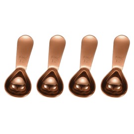uxcell 4Pcs Stainless Steel Coffee Scoop, 30ml Short Handle Measuring Spoon for Ground Coffee Tea Sugar Kitchen Gifts, Rose Gold